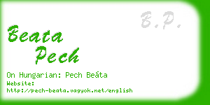 beata pech business card